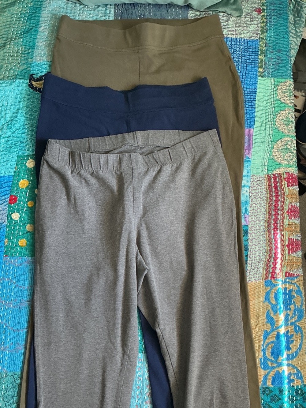 3 pairs Lands End Starfish Slim Leg pants MTall